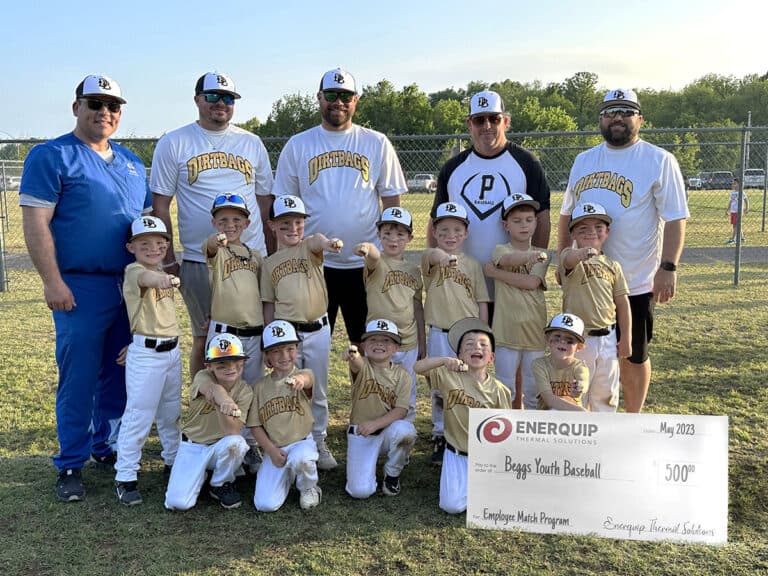 Enerquip’s Employee Match Supports Beggs Youth Baseball Enerquip Thermal Solutions