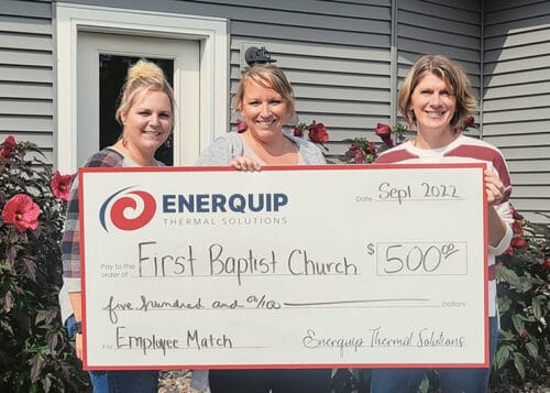 Enerquip’s Employee Match Supports First Baptist Church