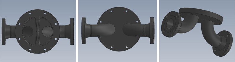 Machined Channel with Two Elbowed Connections