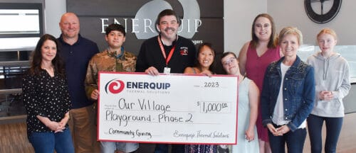 Enerquip Donates $1,000 to Our Village Playground in Medford, WI