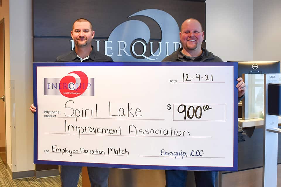 Enerquip Employee Match Supports Spirit Lake Improvement Association