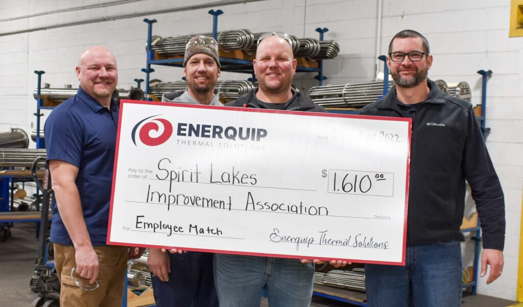 Enerquip Employee Match Supports Spirit Lakes Improvement Association Enerquip Employee Match Supports Spirit Lakes Improvement Association