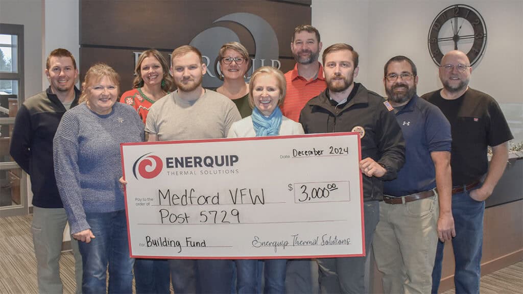 Enerquip Donates $3,000 to Support VFW Post 5729 Building Fund